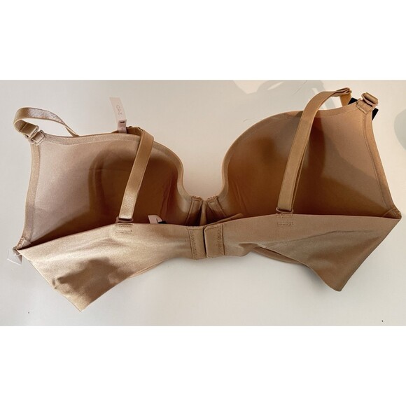 Ambrielle Bra 34D Beige Push Up Plunge Underwire Adjustable Straps NWT RN93677 - Picture 5 of 9